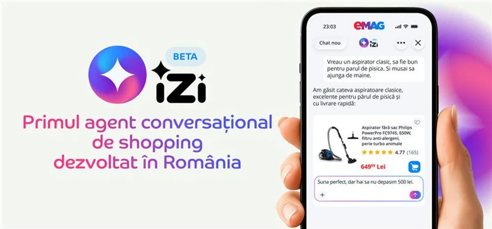 eMAG lansează iZi, primul agent de shopping AI dezvoltat în România 