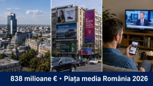 Piața media din România a ajuns la 838 de milioane de euro, dar 2026 vine cu prudență
